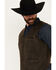 Image #2 - Cody James Men's Pancho Villa Oilskin Button-Front Western Vest, Brown, hi-res