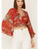 Smak Parlour Women's Floral Print Crop Top, Rust Copper, hi-res