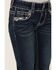 Image #2 - Shyanne Little Girls' Southwestern Floral Border Pocket Stretch Bootcut Denim Jeans , Blue, hi-res