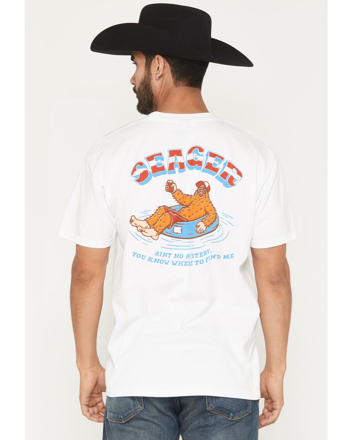 Image #1 - Seager Men's Tubular Short Sleeve Graphic T-Shirt, White, hi-res