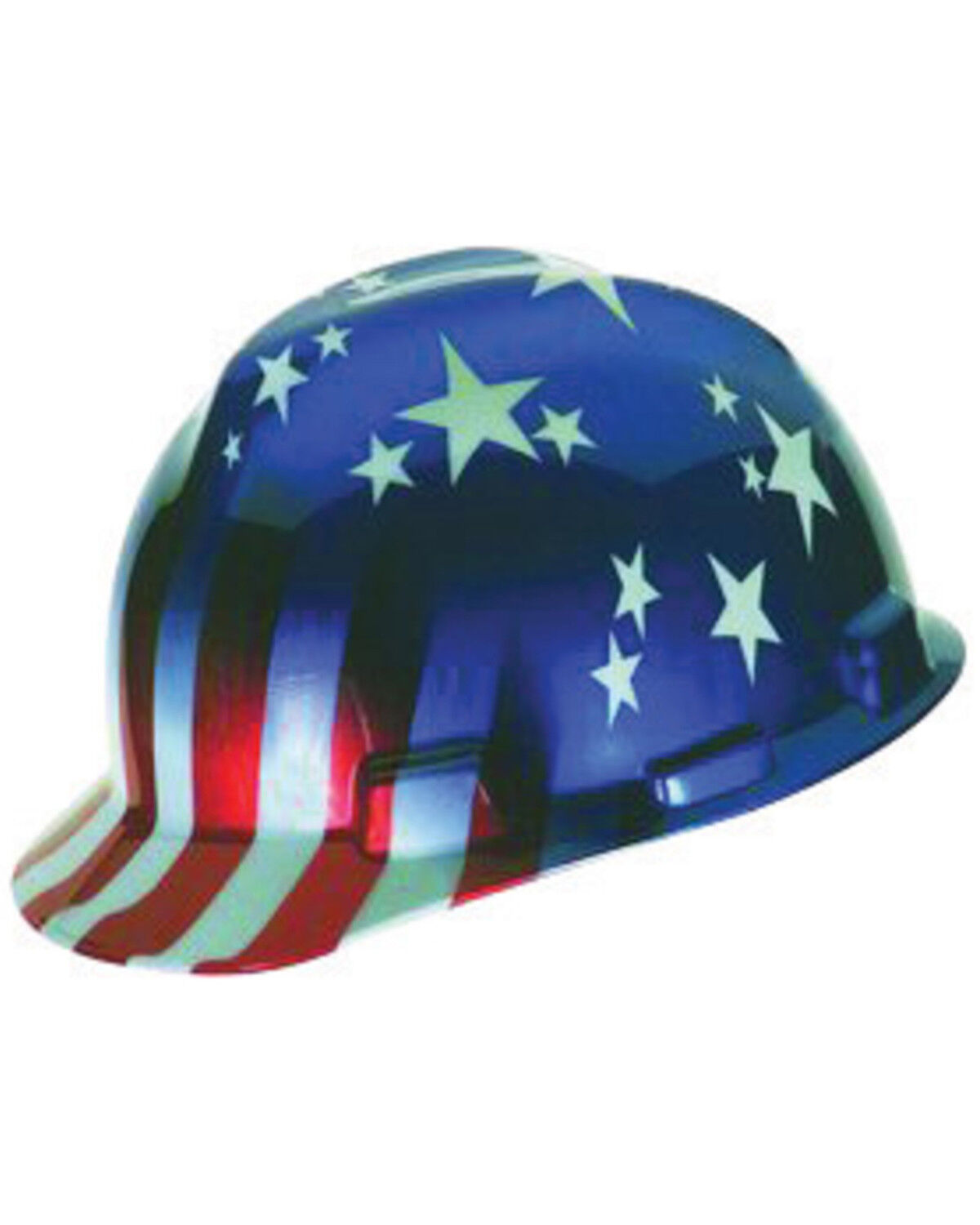 Image #1 - MSA Men's Stars & Stripes Print V-Gard Cap Style Work Hard Hat, Multi, hi-res
