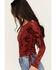 Image #2 - Shyanne Women's Side Tie Long Sleeve Top, Dark Red, hi-res