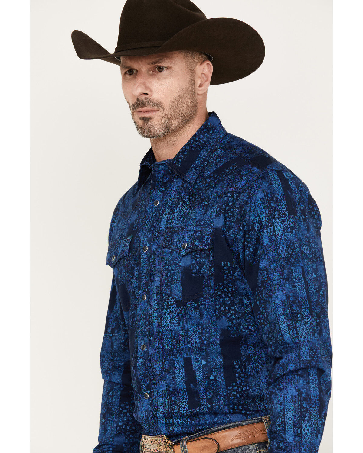 Image #2 - Wrangler Retro Men's Premium Paisley Print Long Sleeve Snap Western Shirt, , hi-res