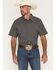 Image #1 - Cody James Men's Buster Plaid Print Short Sleeve Button-Down Stretch Western Shirt, Blue, hi-res