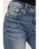 Image #4 - Miss Me Women's Medium Wash Mid Rise Floral Pocket Bootcut Stretch Denim Jeans, Medium Wash, hi-res