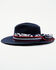 Marco Delli Navy Indiana Thick Patterned Band Wool Felt Fashion Hat , Navy, hi-res