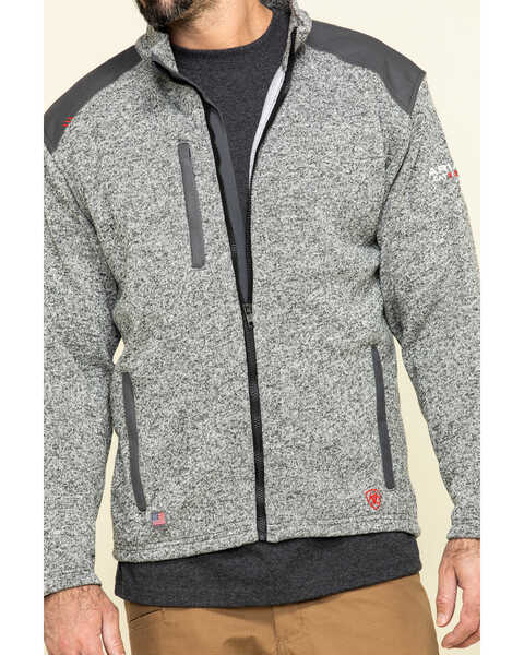 Image #4 - Ariat Men's FR Caldwell Zip-Up Work Sweater Jacket - Big , Charcoal, hi-res