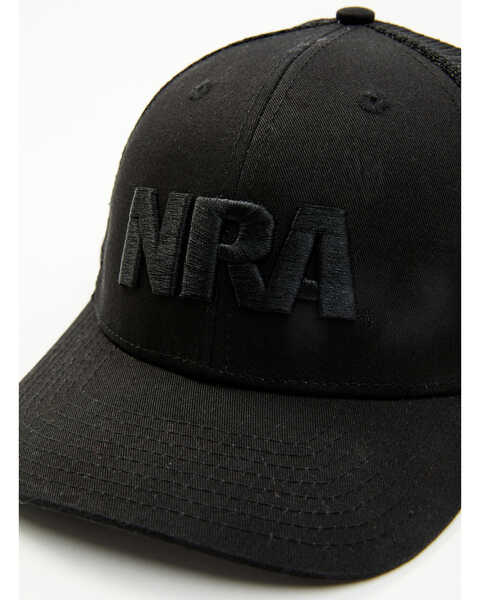 Image #2 - NRA Men's Applique Logo Embroidered Trucker Cap , Black, hi-res