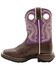 Durango Little Girls' Western Boots - Square Toe, Dark Brown, hi-res