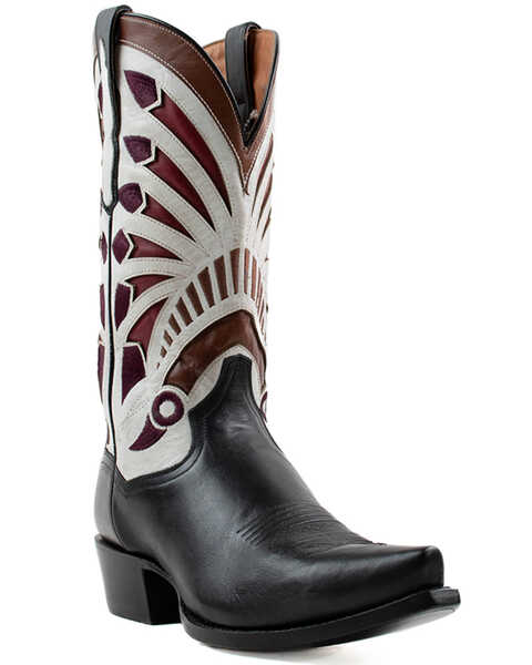 Image #1 - Dan Post Men's Tom Horn Western Boots - Snip Toe, Black, hi-res