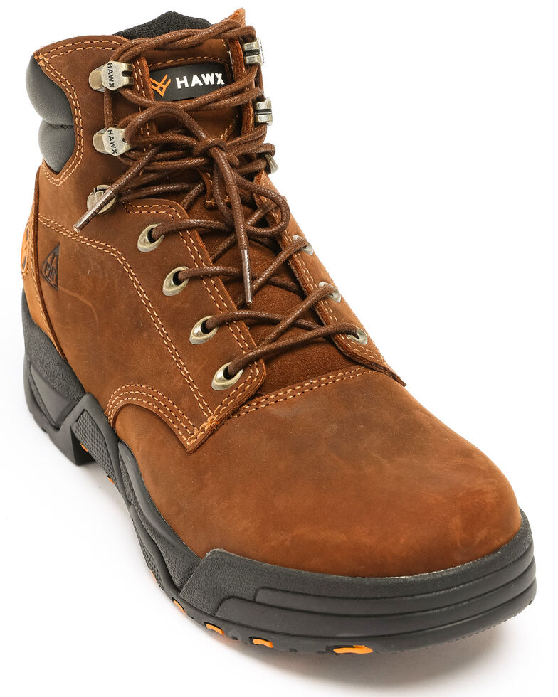 Hawx Men's Brown Enforcer Lace-Up Work Boots - Round Toe, Brown, hi-res