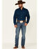 Cinch Men's Modern Fit Solid Navy Long Sleeve Button-Down Western Shirt , Blue, hi-res