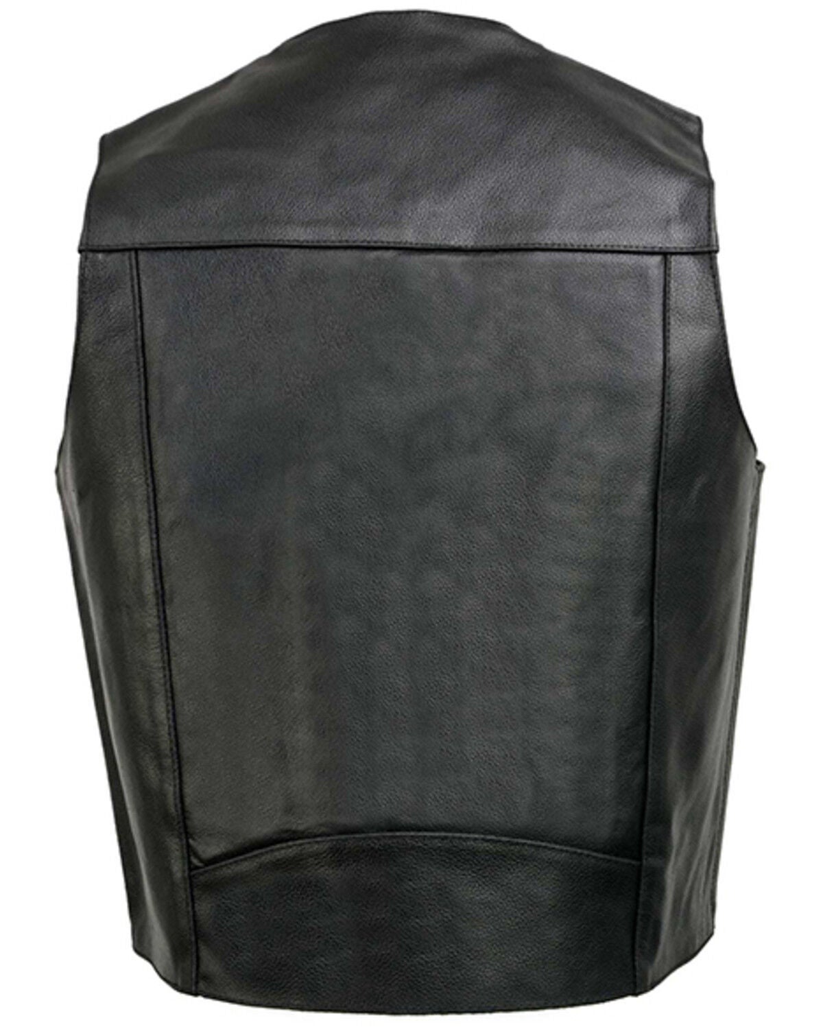 Image #2 - Milwaukee Leather Men's Classic Snap Front Biker Vest - Big, Black, hi-res