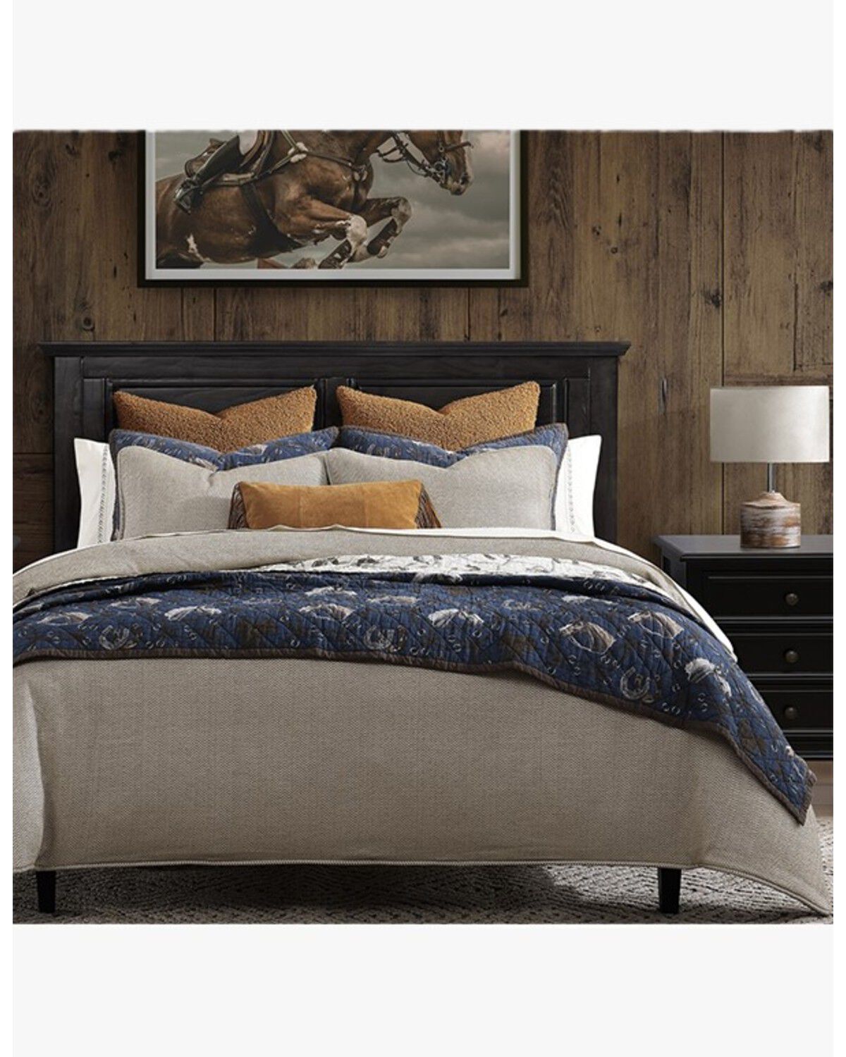 Image #2 - HiEnd Accents Saratoga Reversible Queen Size Quilt Set - 3 Piece, Navy, hi-res
