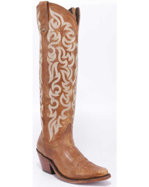 Liberty Black Women's Allie Nite Life Embroidered Tall Cowgirl Boots - Pointed Toe, Beige/khaki, hi-res