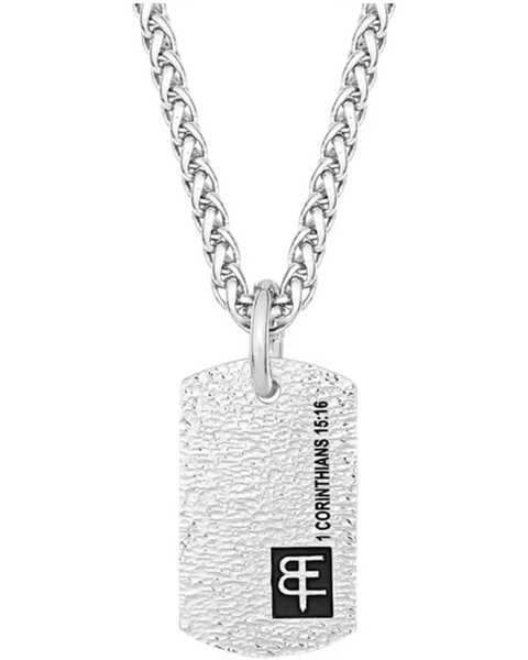 Montana Silversmiths Men's Lift Up In Faith Dog Tag Necklace, Silver, hi-res