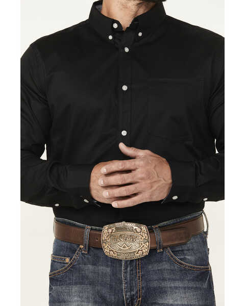 Image #3 - Cody James Men's Basic Twill Long Sleeve Button-Down Performance Western Shirt, Black, hi-res