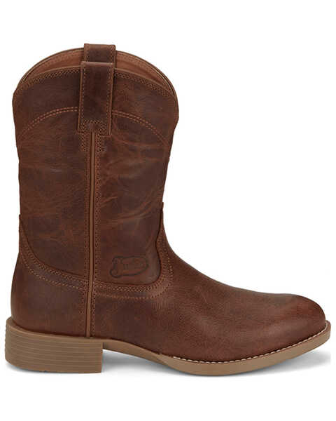 Image #2 - Justin Men's Roper Western Boots - Round Toe, Brown, hi-res