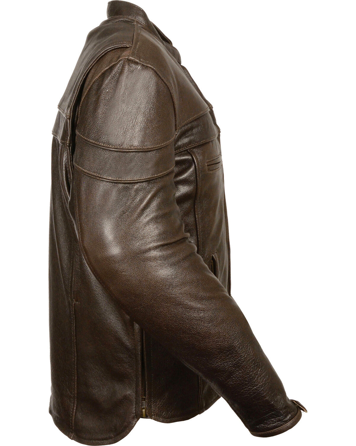 Image #2 - Milwaukee Leather Men's Brown Sporty Scooter Crossover Jacket - Big - 3X, Brown, hi-res