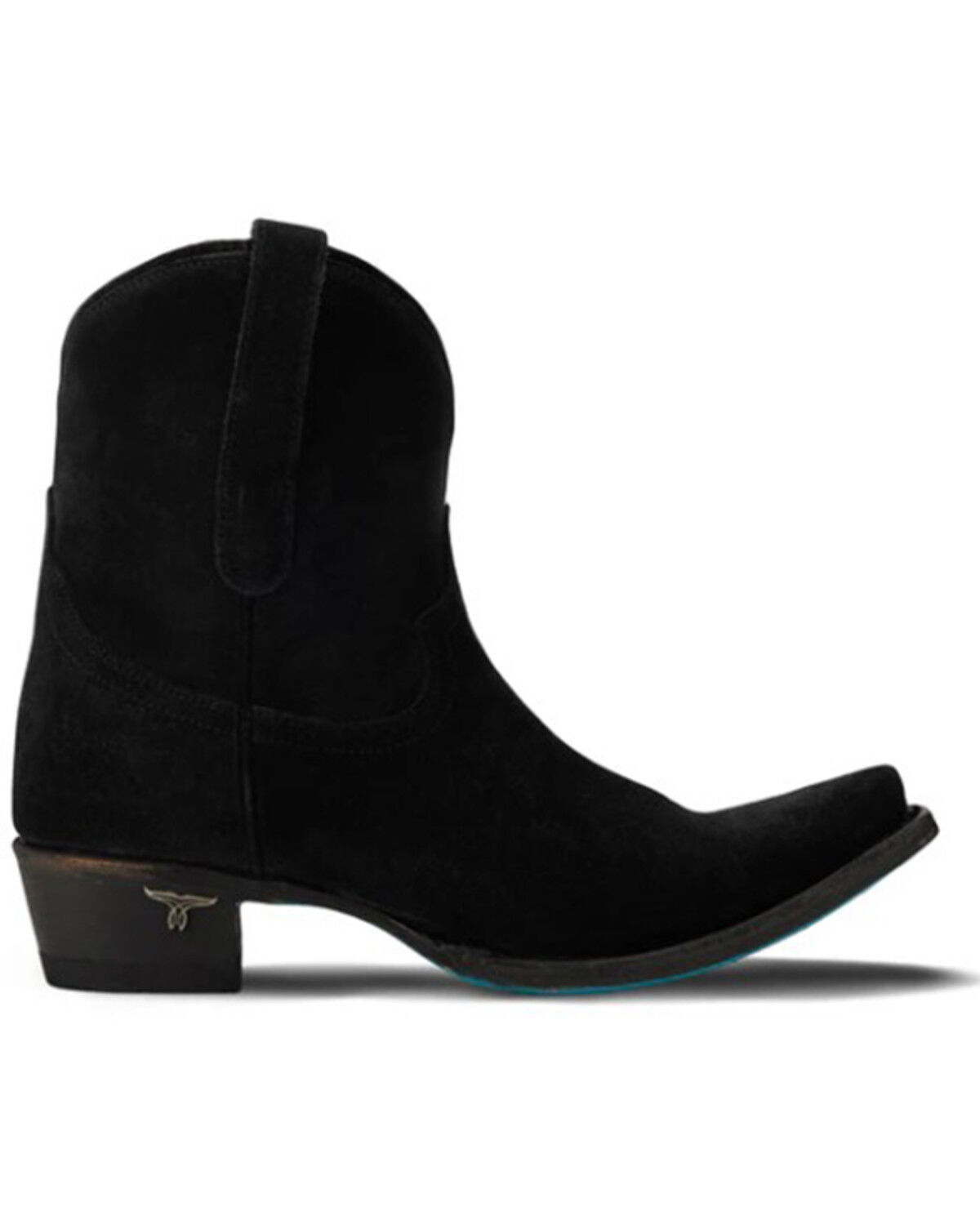 Image #2 - Lane Women's Emma Jane Suede Western Booties - Snip Toe, Black, hi-res