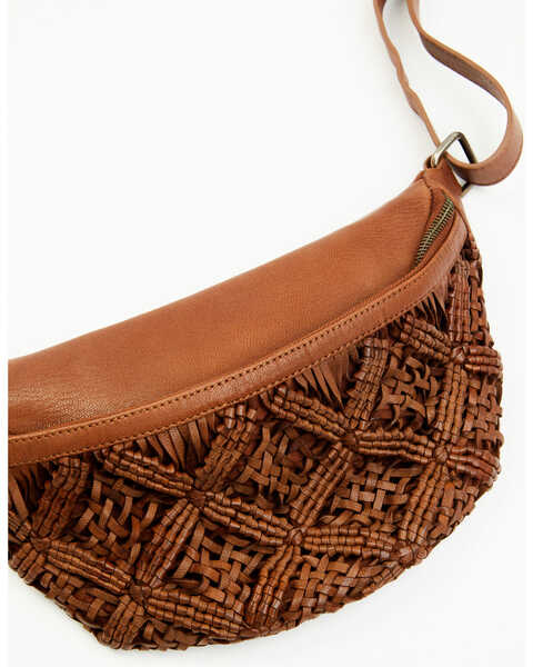 Image #3 - Shyanne Women's Western Heritage Woven Leather Sling Bag , Brown, hi-res