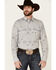 Image #1 - Tin Haul Men's Gray Southwestern Textured Print Long Sleeve Snap Western Shirt, Grey, hi-res