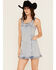 Image #1 - Blue B Women's Buckle Sleeveless Mini Dress, Light Wash, hi-res