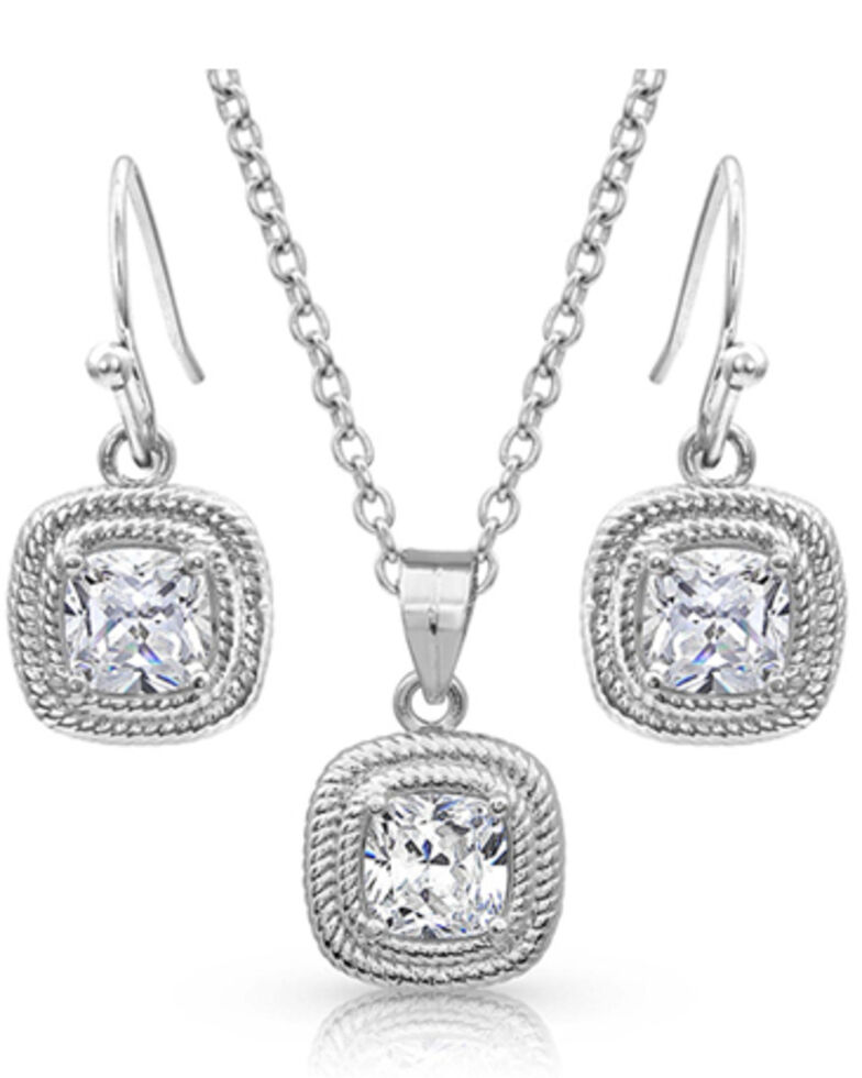 Montana Silversmiths Women's Squarely Brilliant Wrapped Jewelry Set, Silver, hi-res