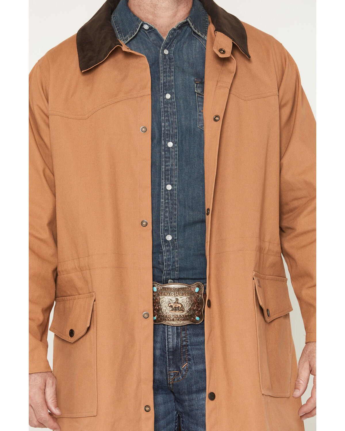 Image #3 - Outback Trading Co Men's Canvas Duster, Camel, hi-res