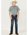 Image #2 - Cody James Boys' Paisley Print Short Sleeve Western Shirt, Blue, hi-res