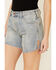 Free People Women's Baggy Tomboy Shorts, Blue, hi-res