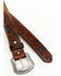 Image #2 - Cody James Brown & Turquoise Faux Ostrich Billet Belt, Chocolate/turquoise, hi-res