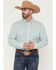 Image #1 - Wrangler X Cody Johnson Men's Striped Long Sleeve Button-Down Western Shirt, Green, hi-res