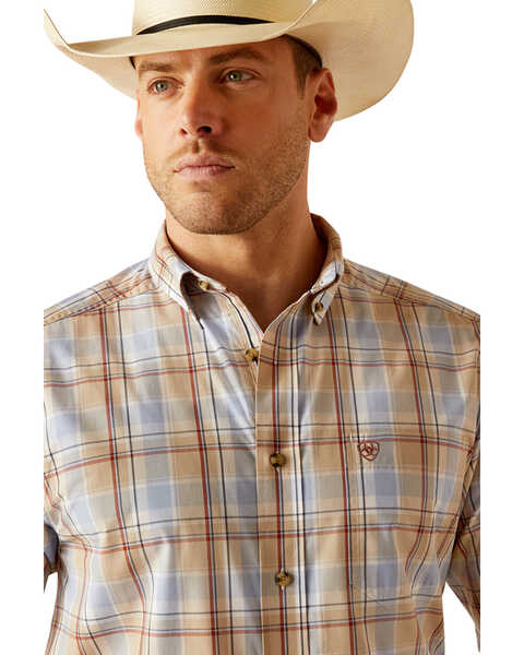 Image #3 - Ariat Men's Pro Series Denzel Plaid Print Short Sleeve Button-Down Western Shirt - Big , Beige, hi-res