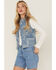 Image #1 - Wrangler Retro Women's Bandana Print Cropped Sleeveless Snap Western Shirt, Blue, hi-res