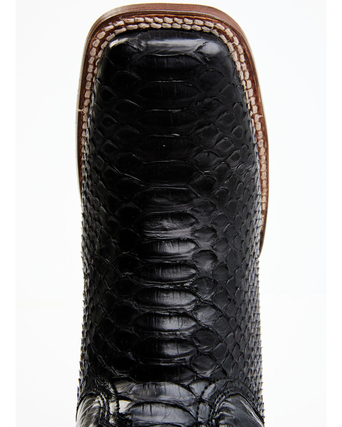 Image #6 - Dan Post Women's Back Cut Python Exotic Western Boot - Broad Square Toe, Black, hi-res