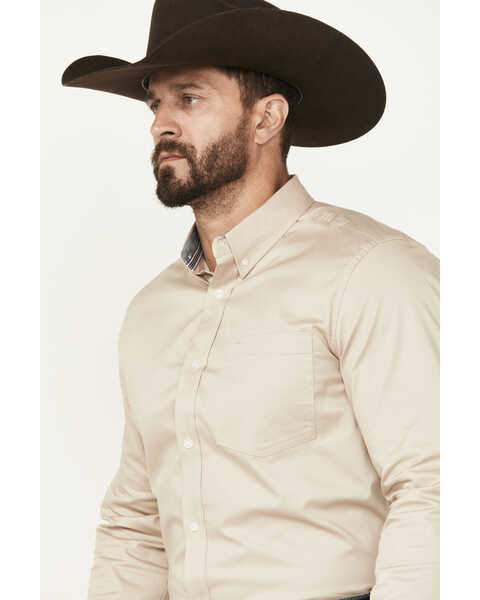 Image #2 - Cody James Men's Basic Twill Long Sleeve Button-Down Performance Western Shirt, Tan, hi-res