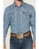 Image #3 - Wrangler Men's Light Wash Denim Long Sleeve Snap Western Shirt, Light Wash, hi-res