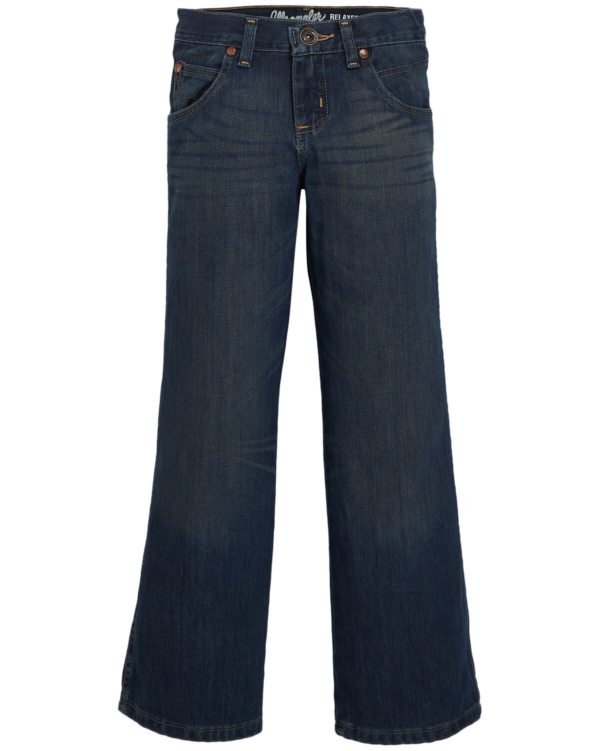 Image #2 - Wrangler Retro Boys' Husky Fit Relaxed Fit Bootcut Denim Jeans, Blue, hi-res