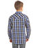 Rock & Roll Denim Boys' Plaid Print Long Sleeve Pearl Snap Western Shirt , Blue, hi-res