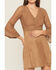 Image #3 - Shyanne Women's Faux Suede Lace Bell Sleeve Mini Dress, Coffee, hi-res