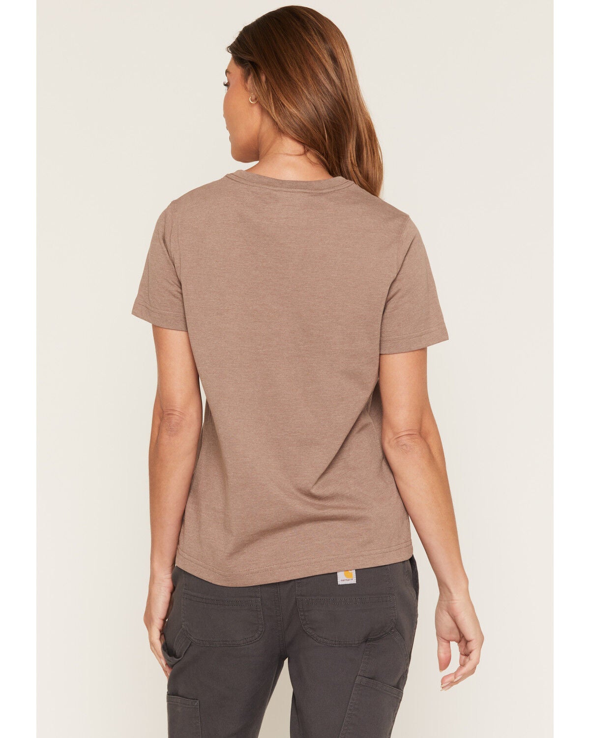 Image #4 - Carhartt Women's Irvine Relaxed Short Sleeve Work Shirt, Brown, hi-res