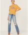 Image #4 - Panhandle Women's West Desperado Graphic Boxy Tee, Mustard, hi-res