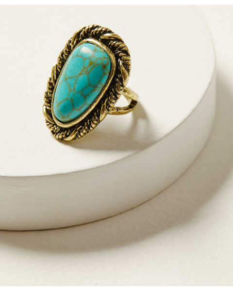 Image #4 - Shyanne Women's Desert Boheme Turquoise Ring Set - 3 Piece, Gold, hi-res