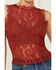 Beyond The Radar Women's Bossa Nova High Neck Sleeveless Lace Blouse, Rust Copper, hi-res