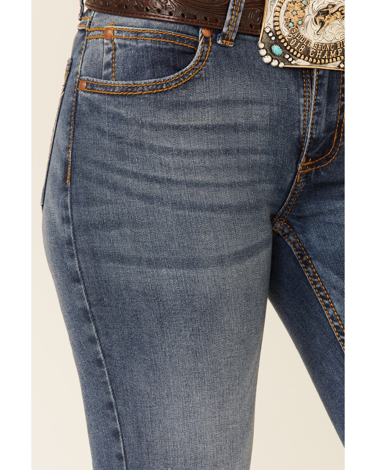 Image #2 - Wrangler Retro Women's Medium Wash Mae Bootcut Jeans, Blue, hi-res