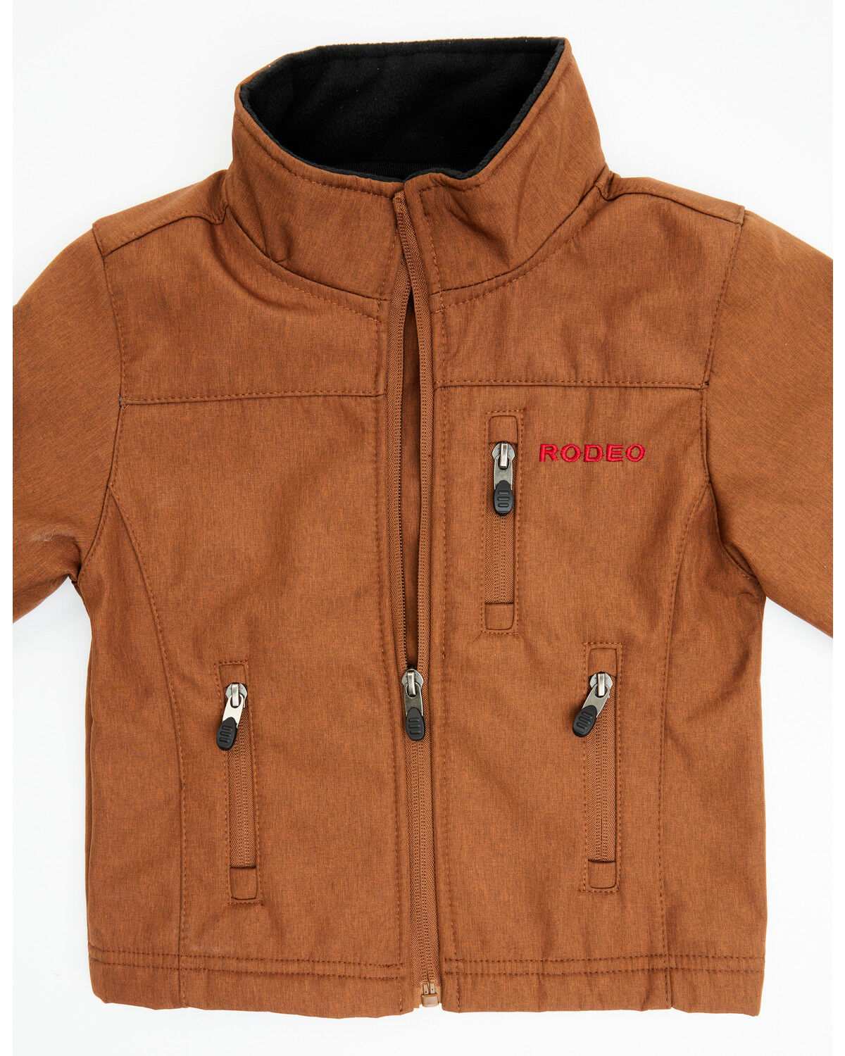 Image #2 - Rodeo Clothing Boys' Mexico Flag Waterproof Softshell Jacket, Cognac, hi-res