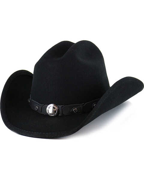 Cody James Boys' Sidekick Felt Cowboy Hat, Black, hi-res