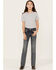 Grace in LA Girls' Paisley Horse Pocket Bootcut Jeans, Blue, hi-res