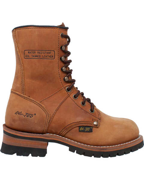 Image #2 - Ad Tec Women's 9" Brown Leather Logger Boots - Soft Toe, , hi-res